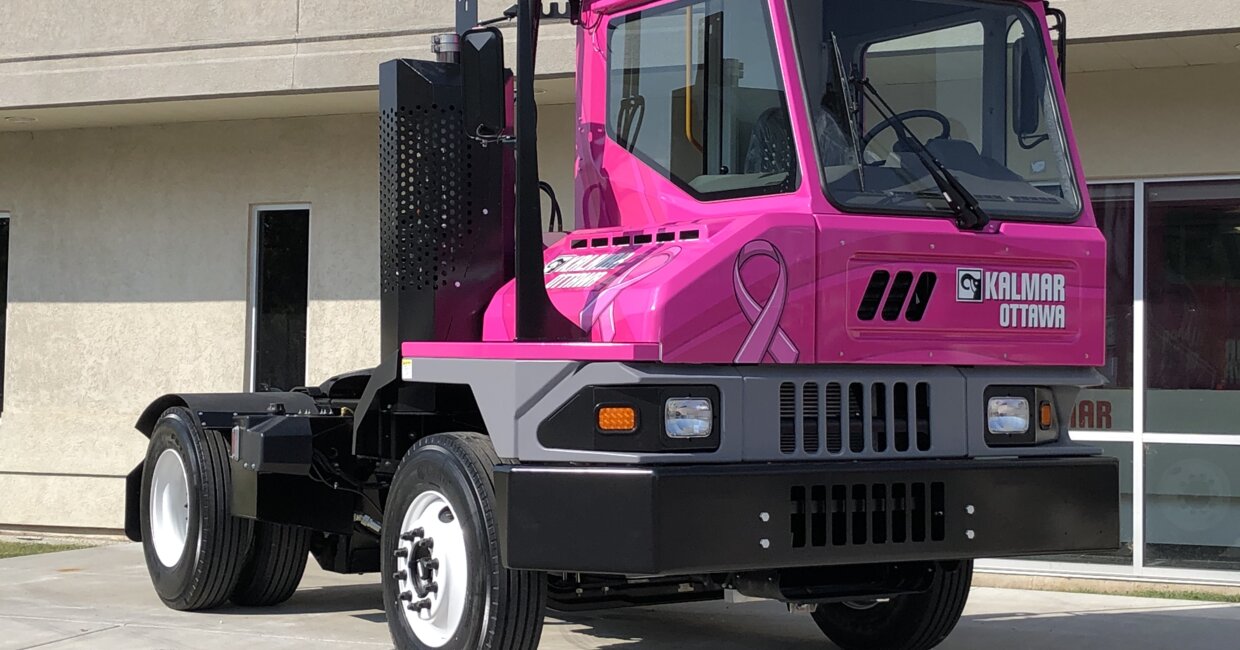 Kalmar supports Breast Cancer Awareness Month with unique terminal tractor auction